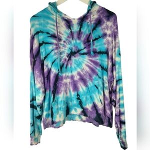 Harlow super soft cropped tye dye hoodie Size Large women's